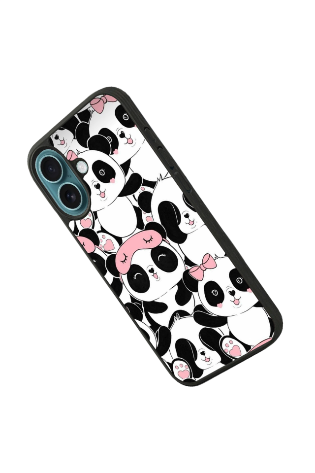 iPhone 16 Uyumlu Panda Tasarımlı Glossy Premium Kılıf