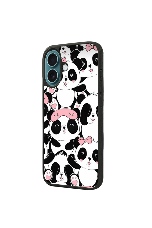 iPhone 16 Uyumlu Panda Tasarımlı Glossy Premium Kılıf