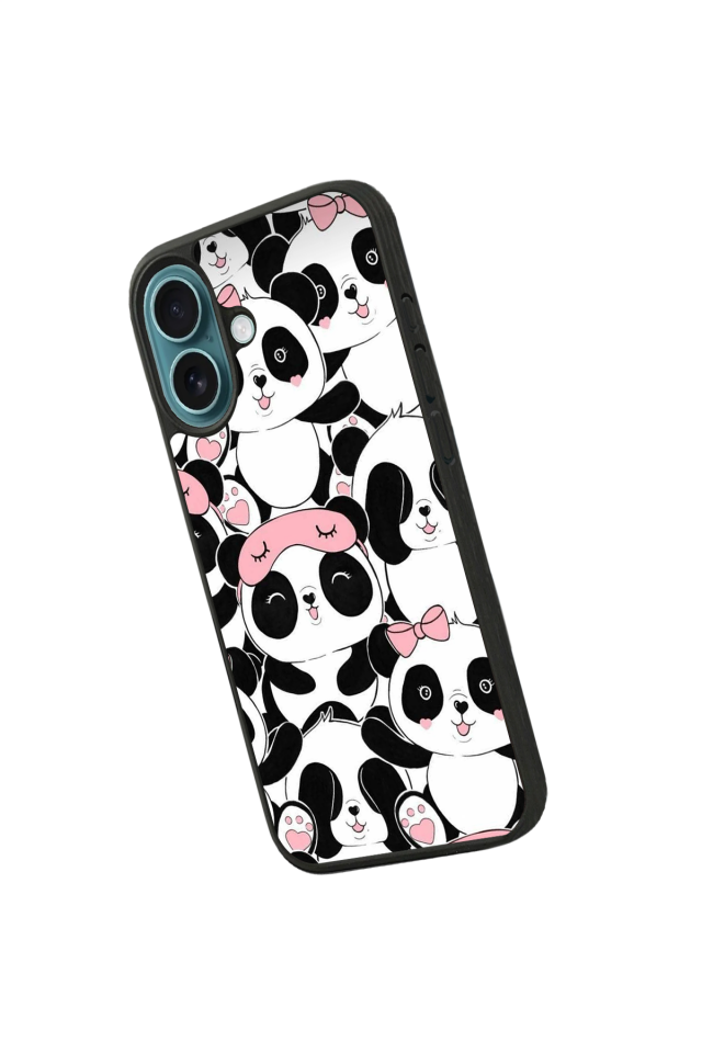 iPhone 16 Uyumlu Panda Tasarımlı Glossy Premium Kılıf