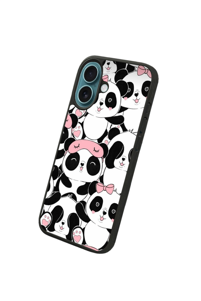iPhone 16 Uyumlu Panda Tasarımlı Glossy Premium Kılıf