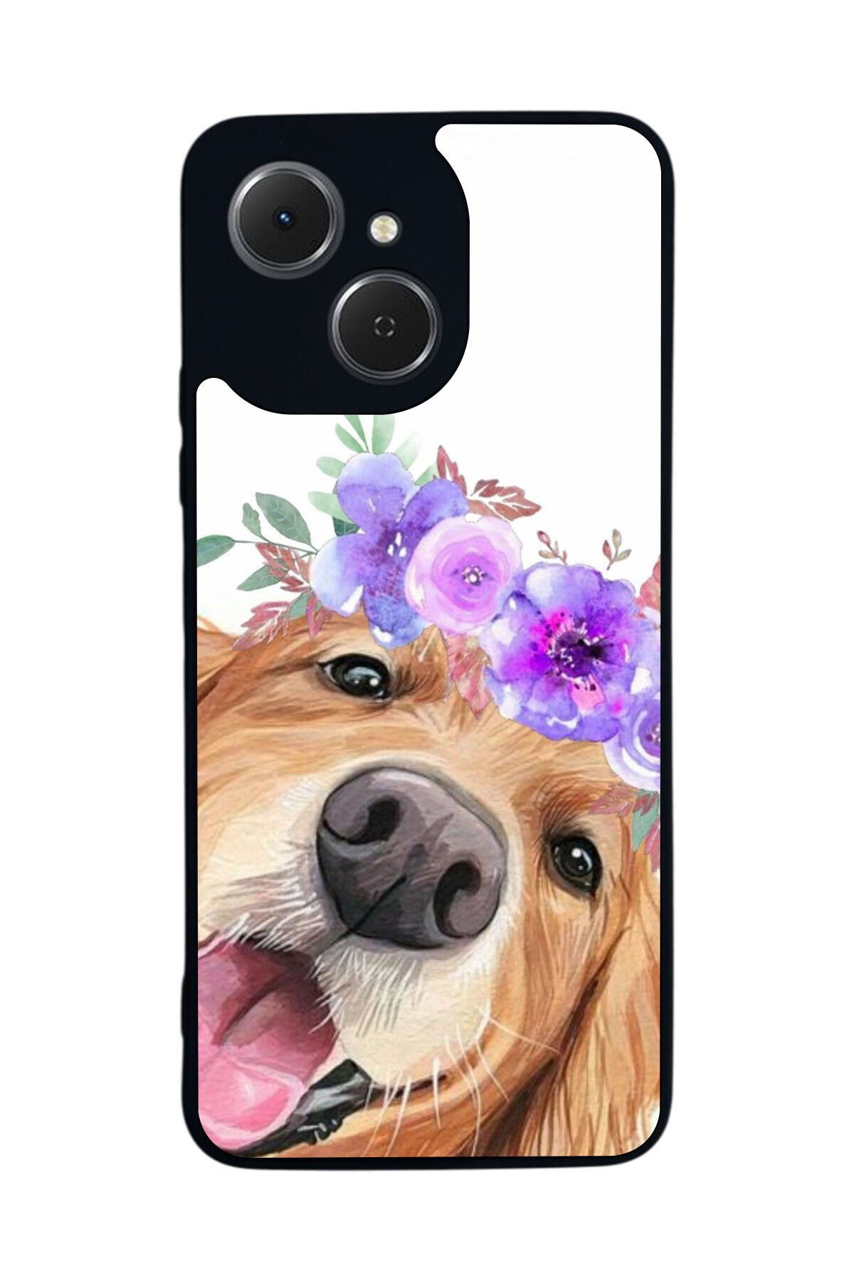 Tecno Spark 40C Uyumlu Golden Kopek Tasarımlı Glossy Premium Kılıf