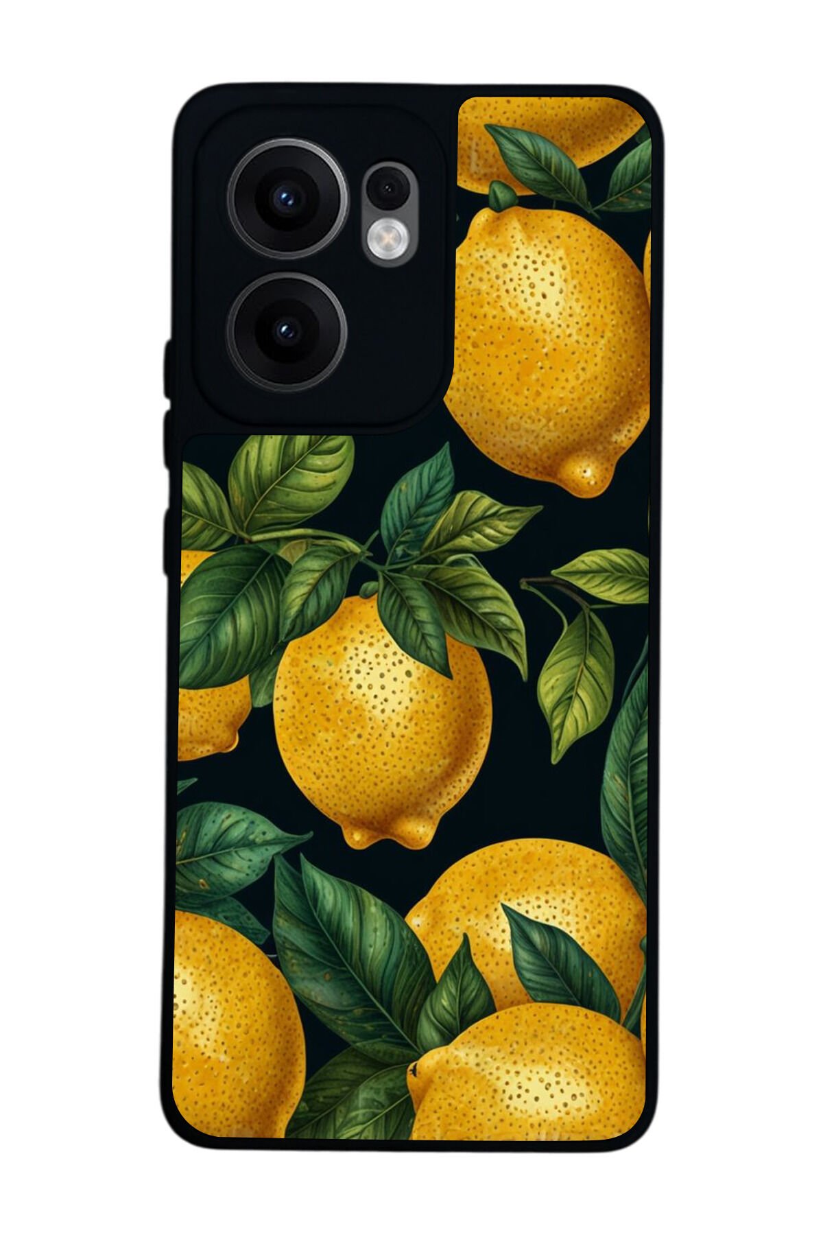 Oppo Reno 13F Uyumlu Limon Tasarımlı Glossy Premium Kılıf