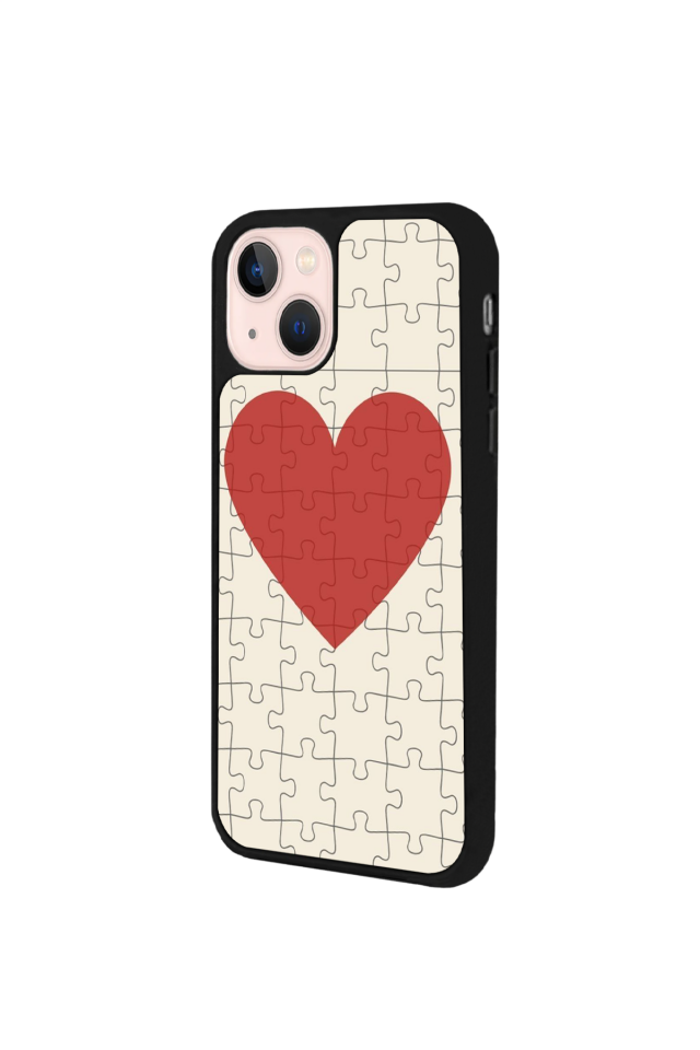 iPhone 13/14 Uyumlu Kalp Love Tasarımlı Glossy Premium Kılıf