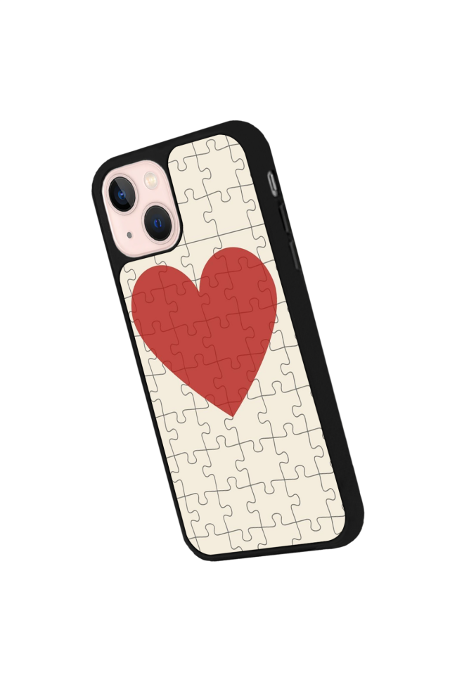 iPhone 13/14 Uyumlu Kalp Love Tasarımlı Glossy Premium Kılıf