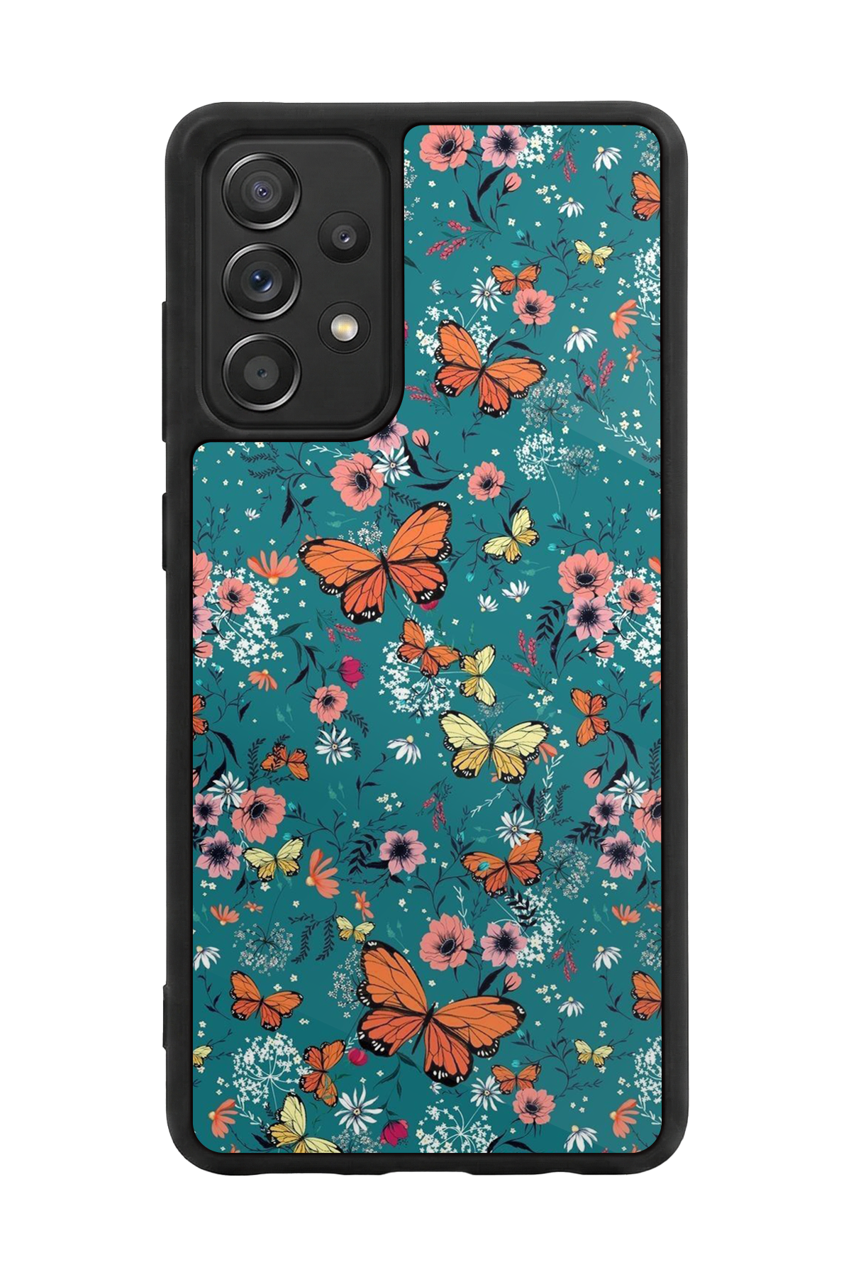 Samsung Galaxy A72 Uyumlu Kelebek Tasarımlı Glossy Premium Kılıf