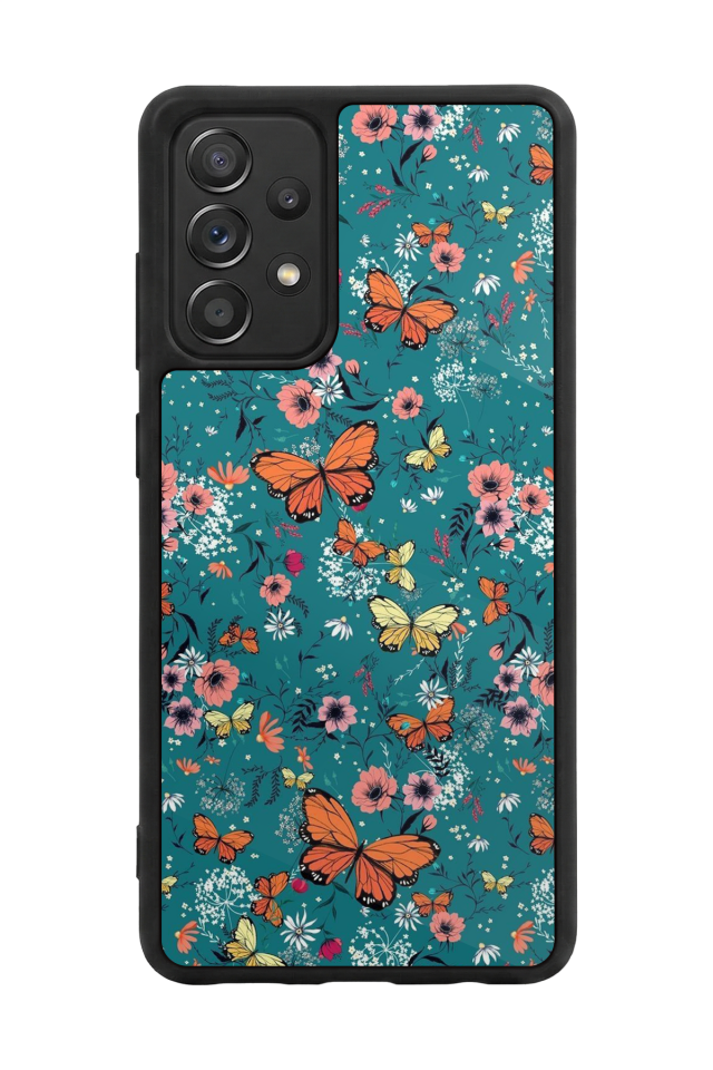 Samsung Galaxy A72 Uyumlu Kelebek Tasarımlı Glossy Premium Kılıf
