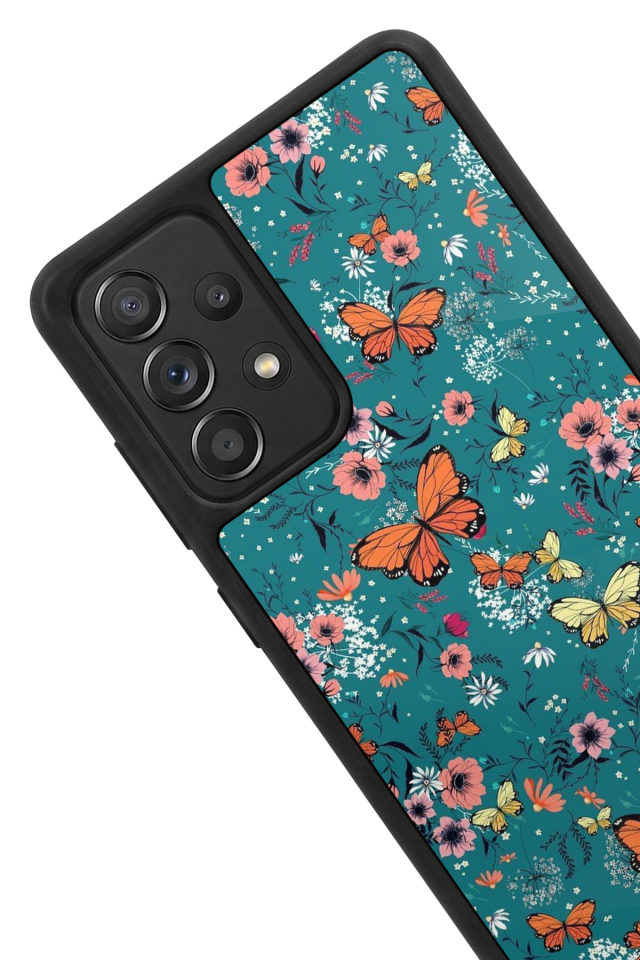 Samsung Galaxy A72 Uyumlu Kelebek Tasarımlı Glossy Premium Kılıf