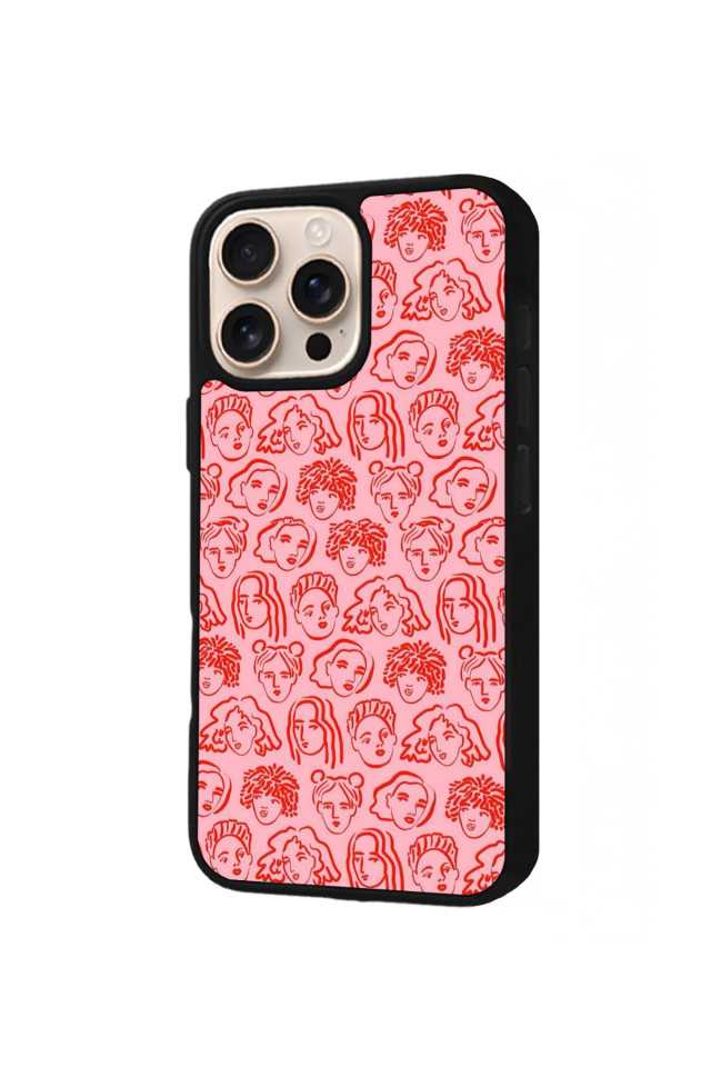 iPhone 15 Pro Max Uyumlu Line Art Tasarımlı Glossy Premium Kılıf