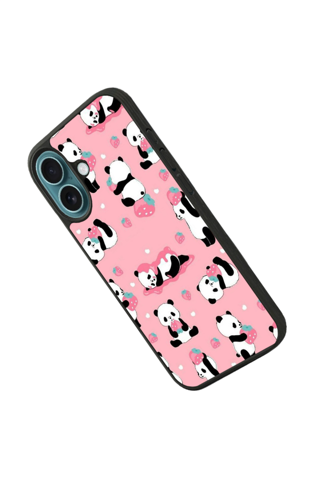iPhone 16 Uyumlu Panda Tasarımlı Glossy Premium Kılıf