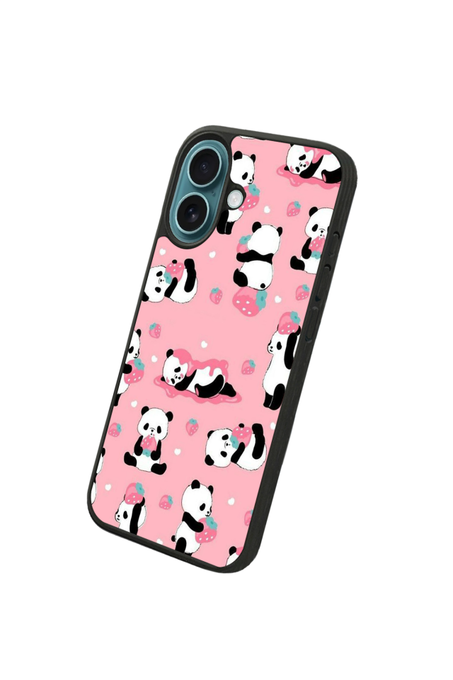 iPhone 16 Uyumlu Panda Tasarımlı Glossy Premium Kılıf