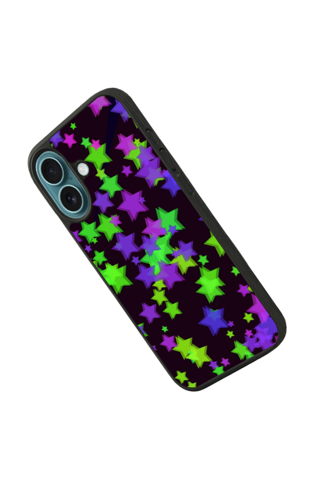 iPhone 16 Plus Uyumlu Retro Yildizlar Tasarımlı Glossy Premium Kılıf