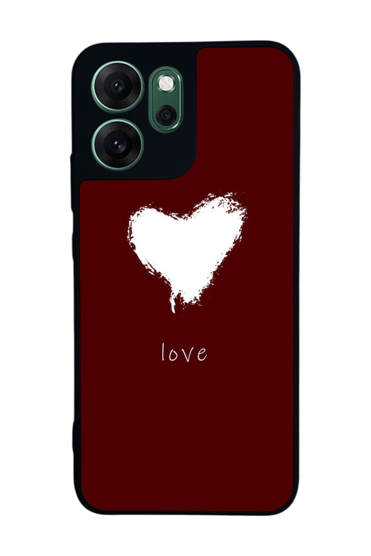 Oppo Reno 14F Uyumlu Kalp Love Tasarımlı Glossy Premium Kılıf