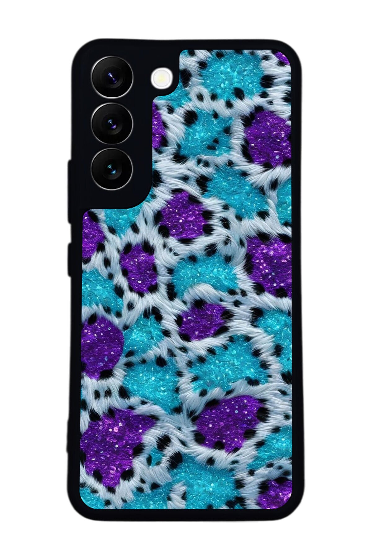 Samsung Galaxy S22 Uyumlu Hologram Leopar Tasarımlı Glossy Premium Kılıf