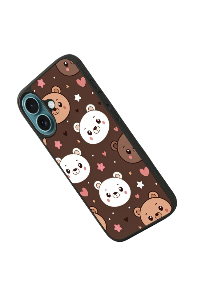 iPhone 16 Uyumlu Ayı Tasarımlı Glossy Premium Kılıf