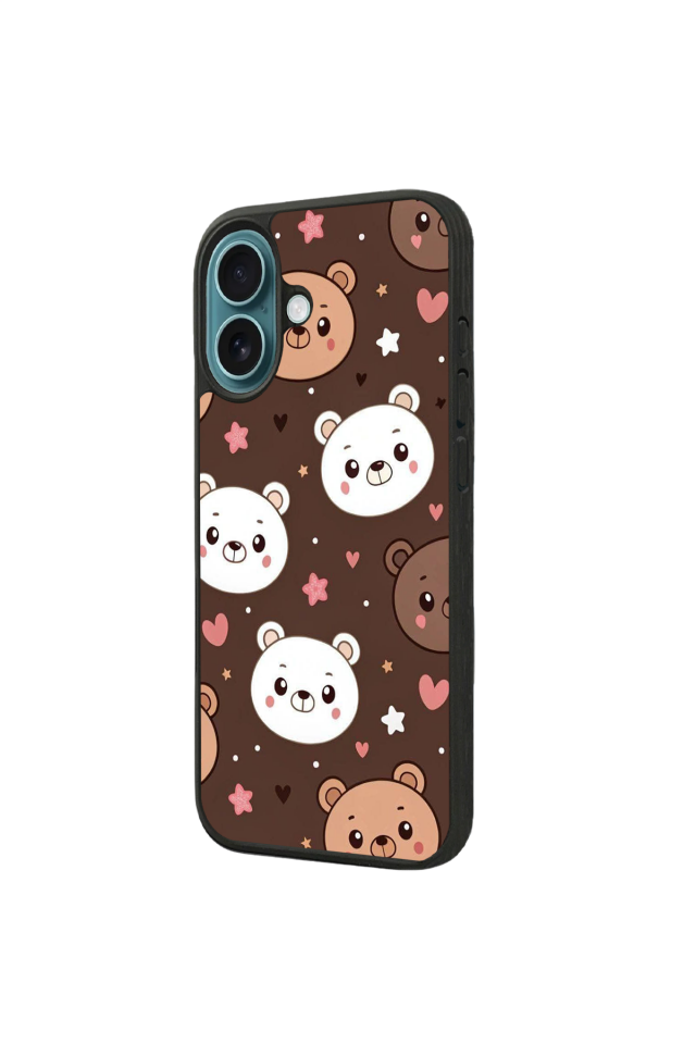 iPhone 16 Uyumlu Ayı Tasarımlı Glossy Premium Kılıf