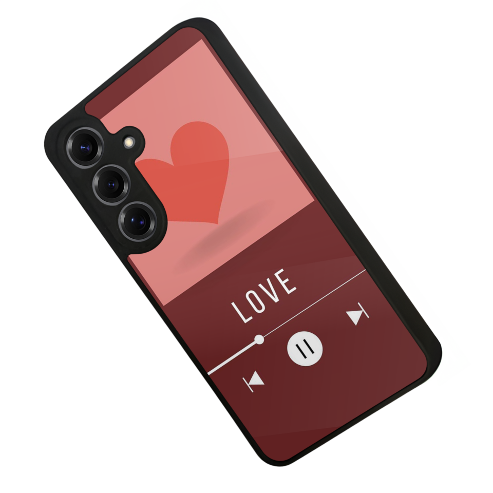 Samsung Galaxy S25 Uyumlu Kalp Love Tasarımlı Glossy Premium Kılıf