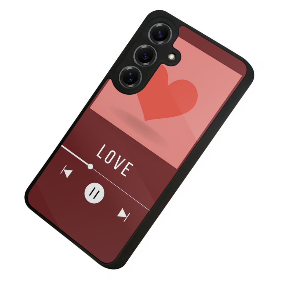 Samsung Galaxy S25 Uyumlu Kalp Love Tasarımlı Glossy Premium Kılıf