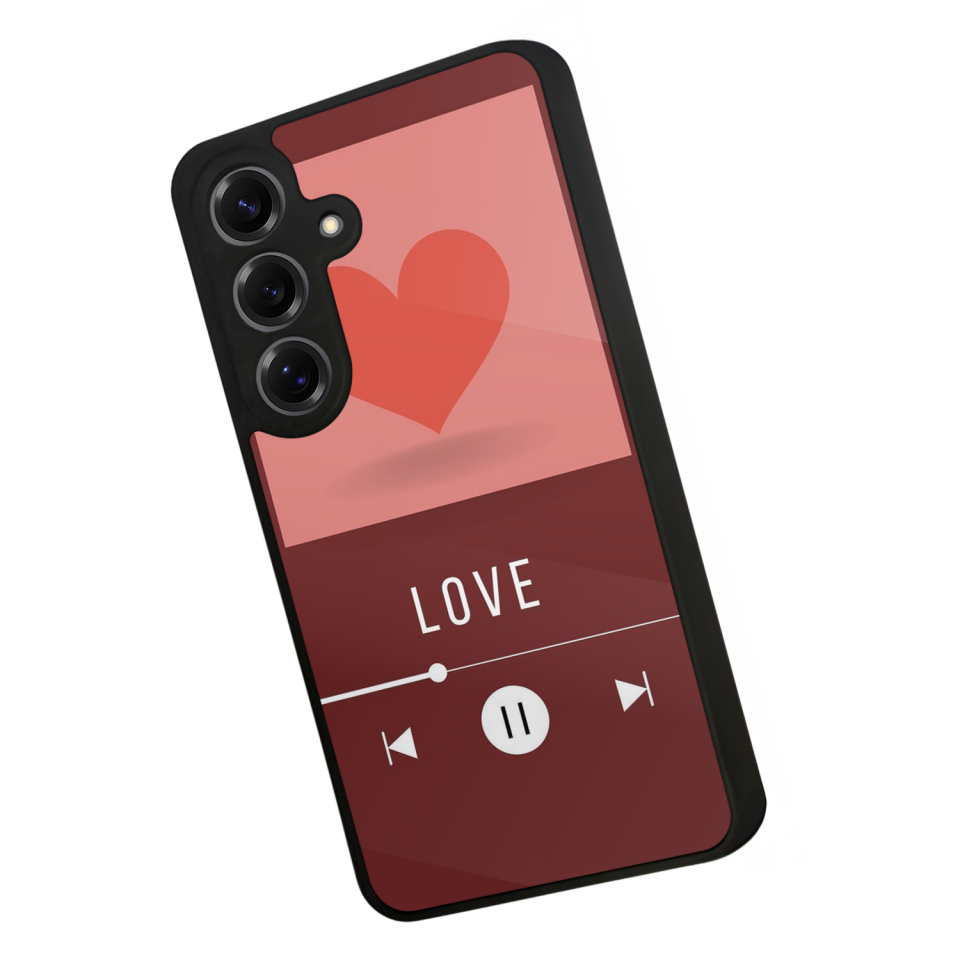 Samsung Galaxy S25 Uyumlu Kalp Love Tasarımlı Glossy Premium Kılıf