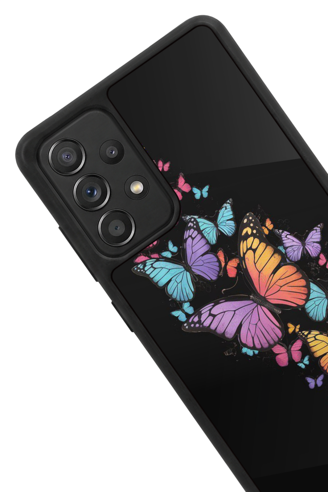 Samsung Galaxy A72 Uyumlu Kelebek Tasarımlı Glossy Premium Kılıf
