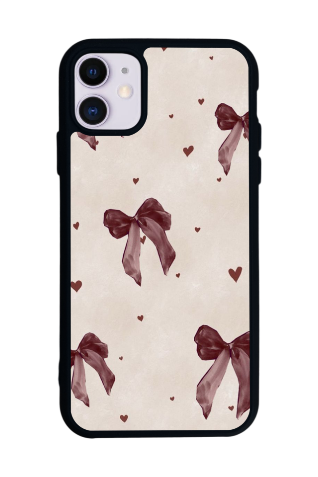 iPhone 11 Uyumlu Kurdele Tasarımlı Glossy Premium Kılıf