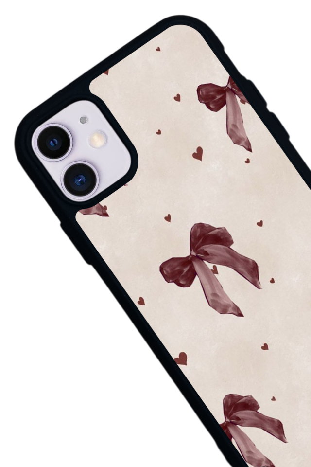 iPhone 11 Uyumlu Kurdele Tasarımlı Glossy Premium Kılıf