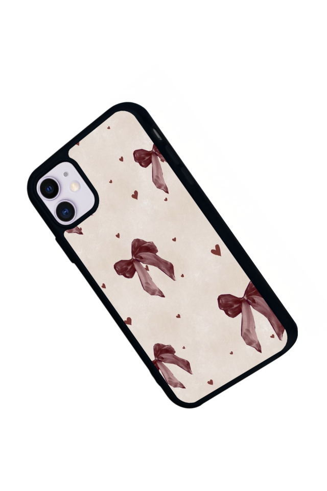 iPhone 11 Uyumlu Kurdele Tasarımlı Glossy Premium Kılıf