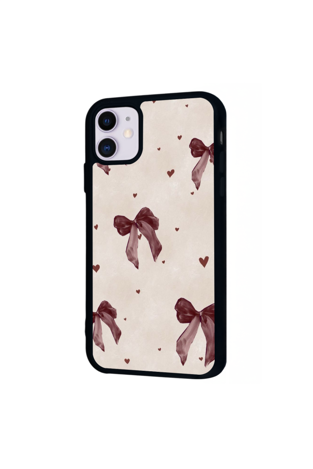 iPhone 11 Uyumlu Kurdele Tasarımlı Glossy Premium Kılıf