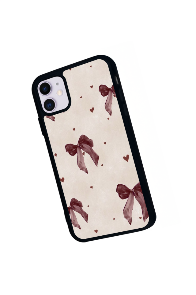 iPhone 11 Uyumlu Kurdele Tasarımlı Glossy Premium Kılıf