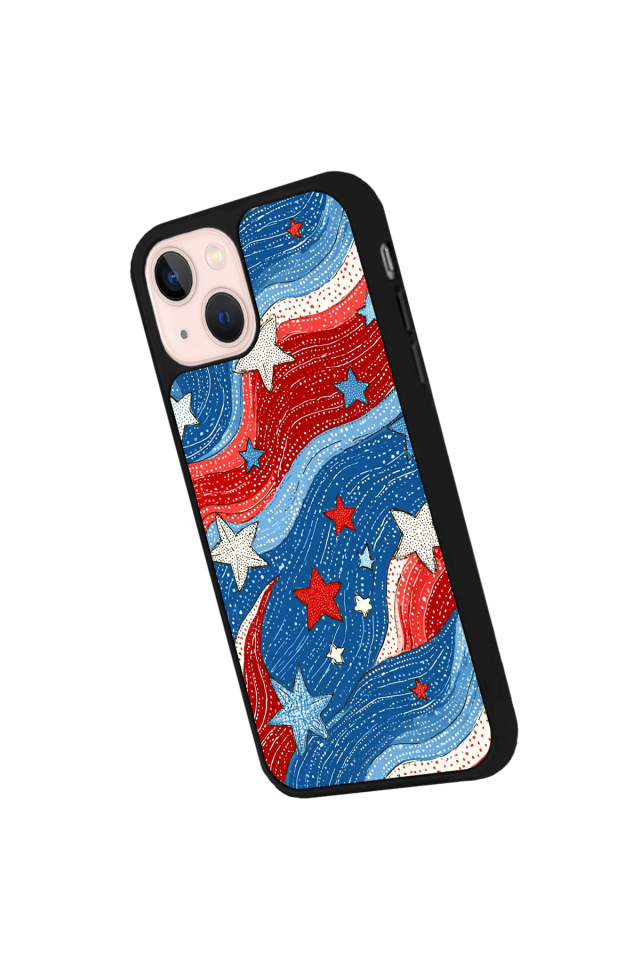 iPhone 15 Uyumlu Retro Yildizlar Tasarımlı Glossy Premium Kılıf