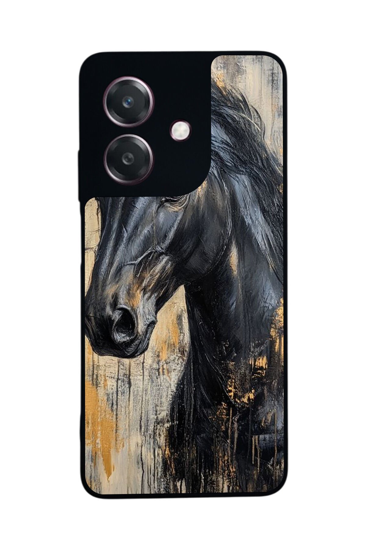 Oppo A3 5G Uyumlu At Horse Tasarımlı Glossy Premium Kılıf