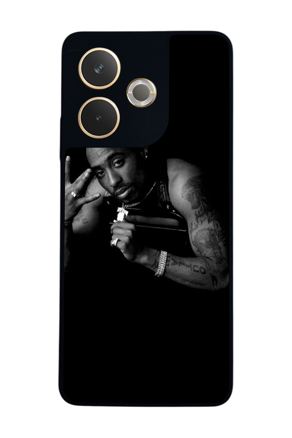Oppo A5 Pro Uyumlu Tupac Tasarımlı Glossy Premium Kılıf