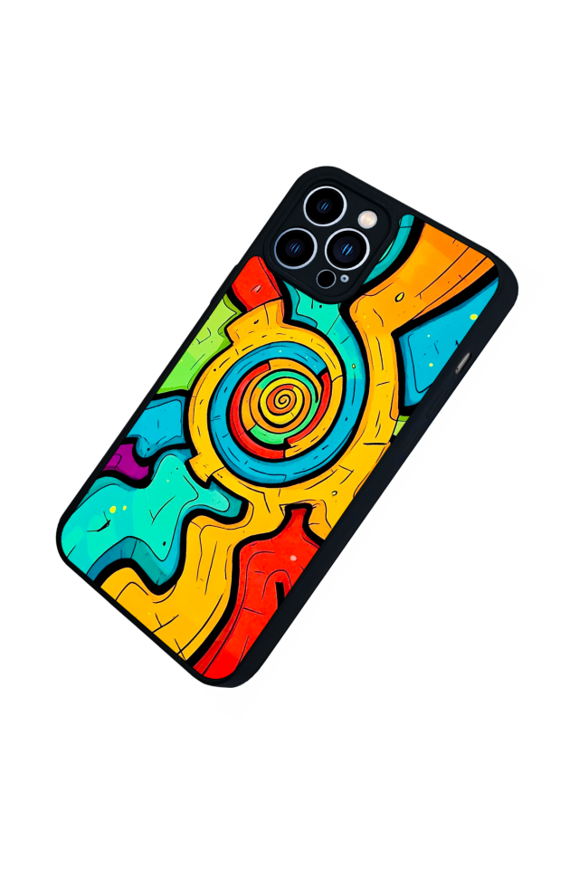 iPhone 12 Pro Max Uyumlu Abstract Tasarımlı Glossy Premium Kılıf