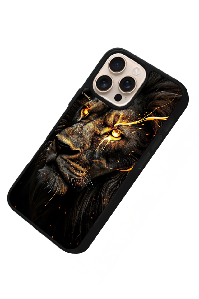 iPhone 15 Pro Max Uyumlu Aslan Tasarımlı Glossy Premium Kılıf