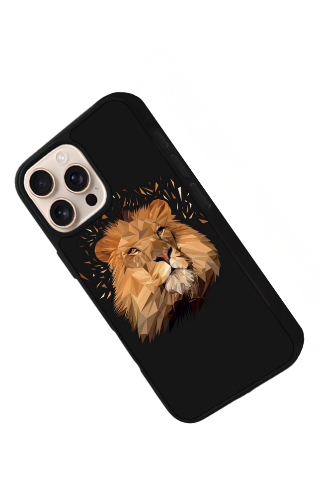 iPhone 16 Pro Uyumlu Aslan Tasarımlı Glossy Premium Kılıf