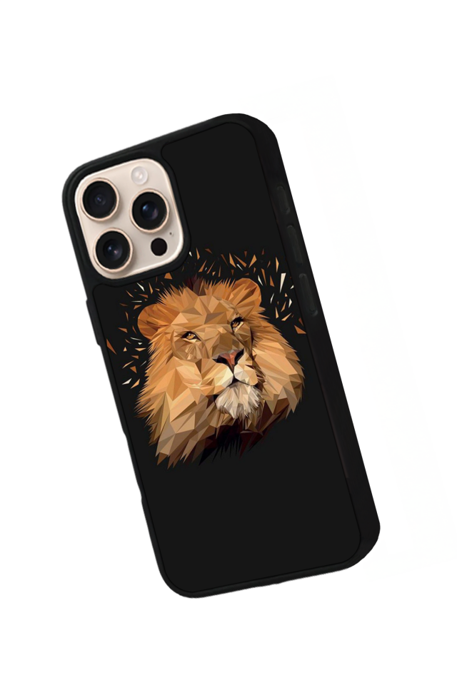 iPhone 16 Pro Uyumlu Aslan Tasarımlı Glossy Premium Kılıf