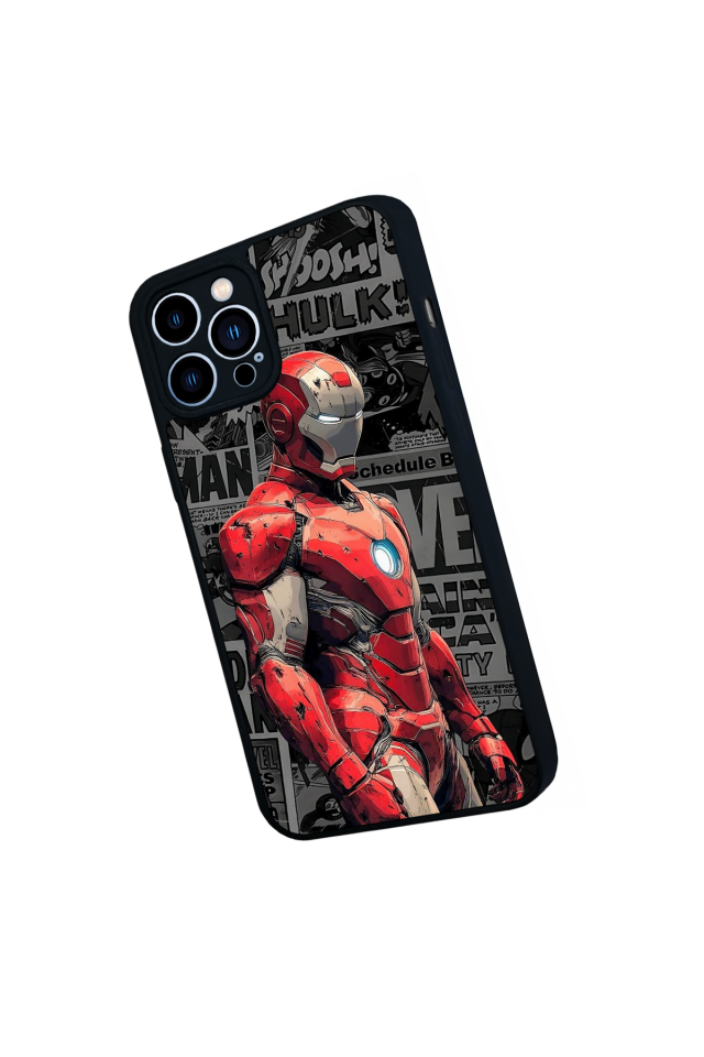 iPhone 13 Pro Max Uyumlu Iron Man ( Demir Adam ) Tasarımlı Glossy Premium Kılıf