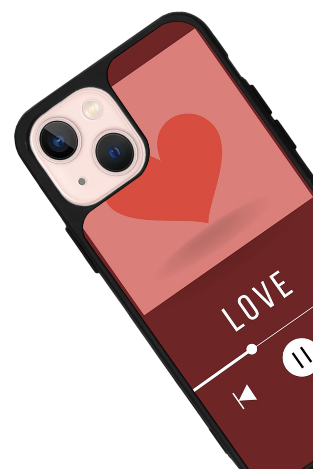 iPhone 13/14 Uyumlu Kalp Love Tasarımlı Glossy Premium Kılıf