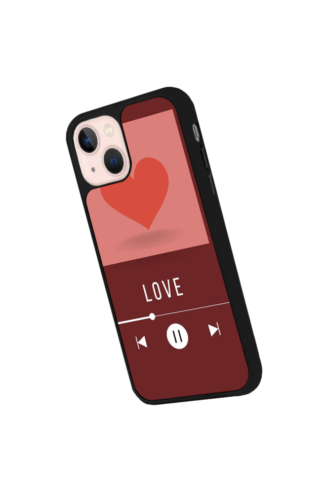 iPhone 13/14 Uyumlu Kalp Love Tasarımlı Glossy Premium Kılıf