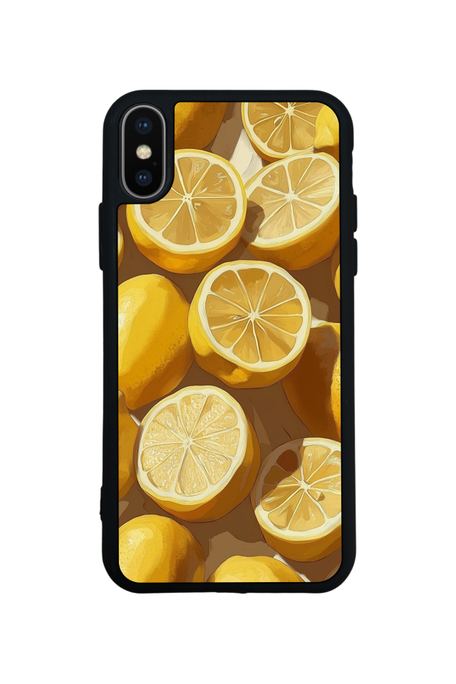 iPhone XS Max Uyumlu Limon Tasarımlı Glossy Premium Kılıf