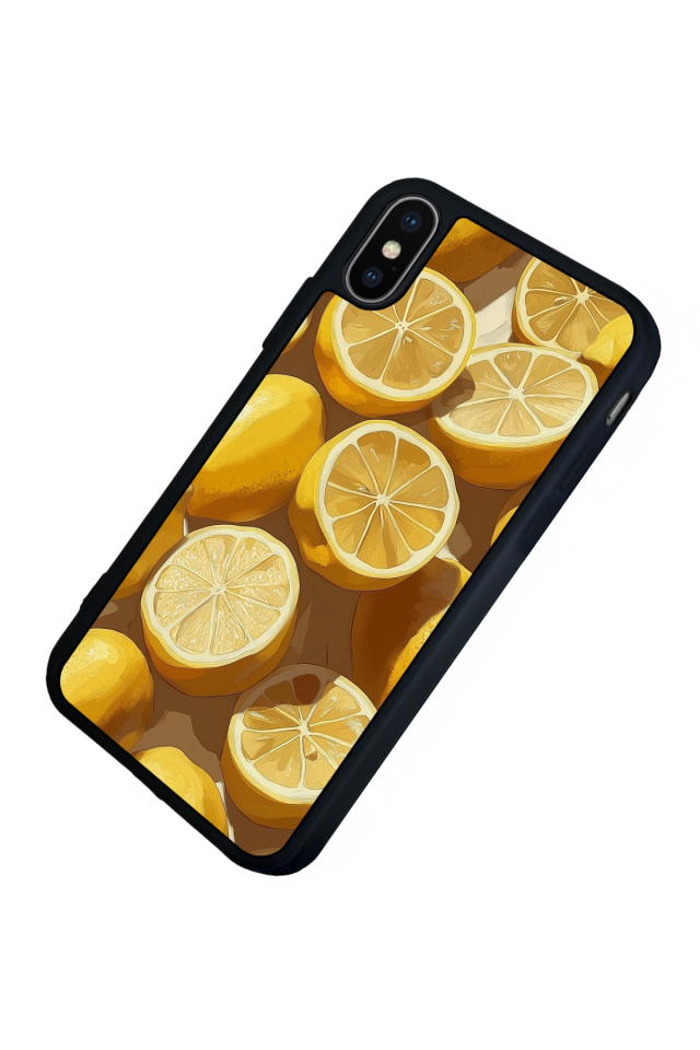 iPhone XS Max Uyumlu Limon Tasarımlı Glossy Premium Kılıf