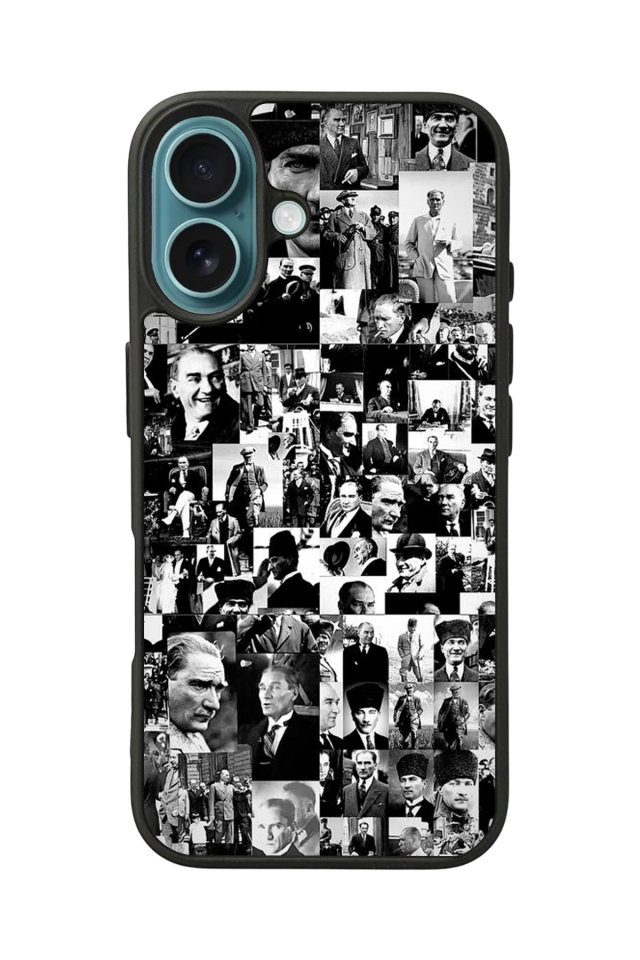 iPhone 16 Plus Uyumlu Mustafa Kemal Ataturk Tasarımlı Glossy Premium Kılıf