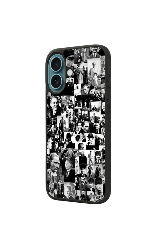 iPhone 16 Plus Uyumlu Mustafa Kemal Ataturk Tasarımlı Glossy Premium Kılıf