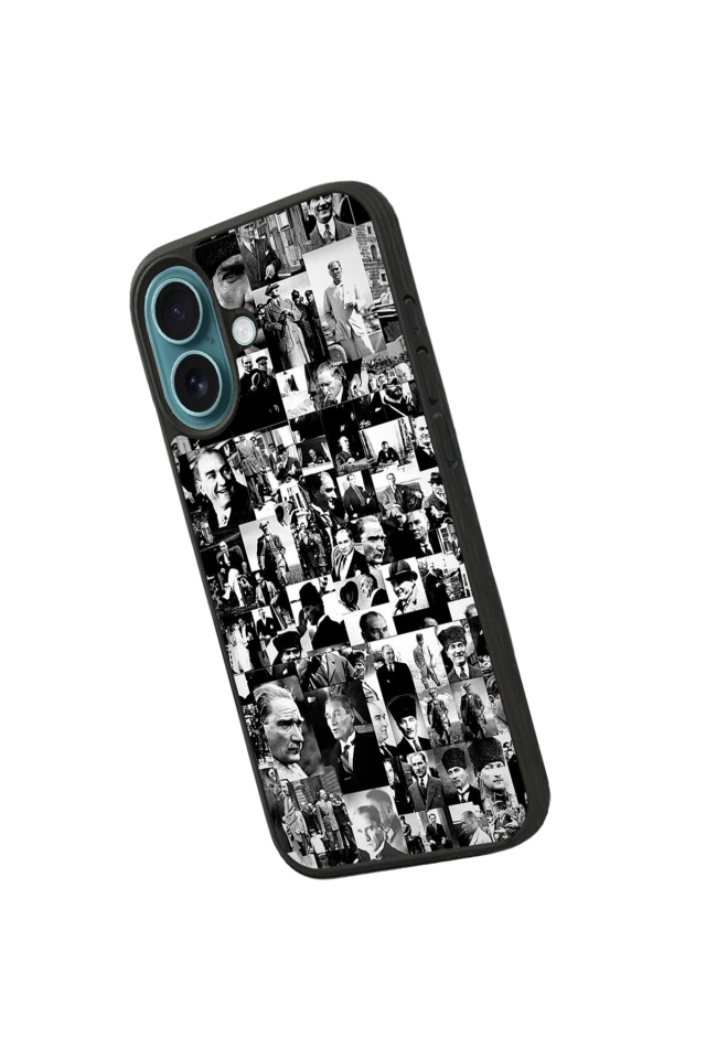 iPhone 16 Plus Uyumlu Mustafa Kemal Ataturk Tasarımlı Glossy Premium Kılıf