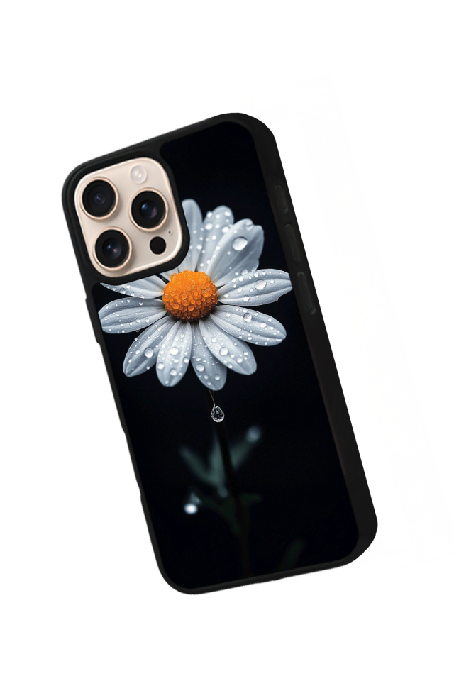 iPhone 14 Pro Max Uyumlu Papatya Tasarımlı Glossy Premium Kılıf