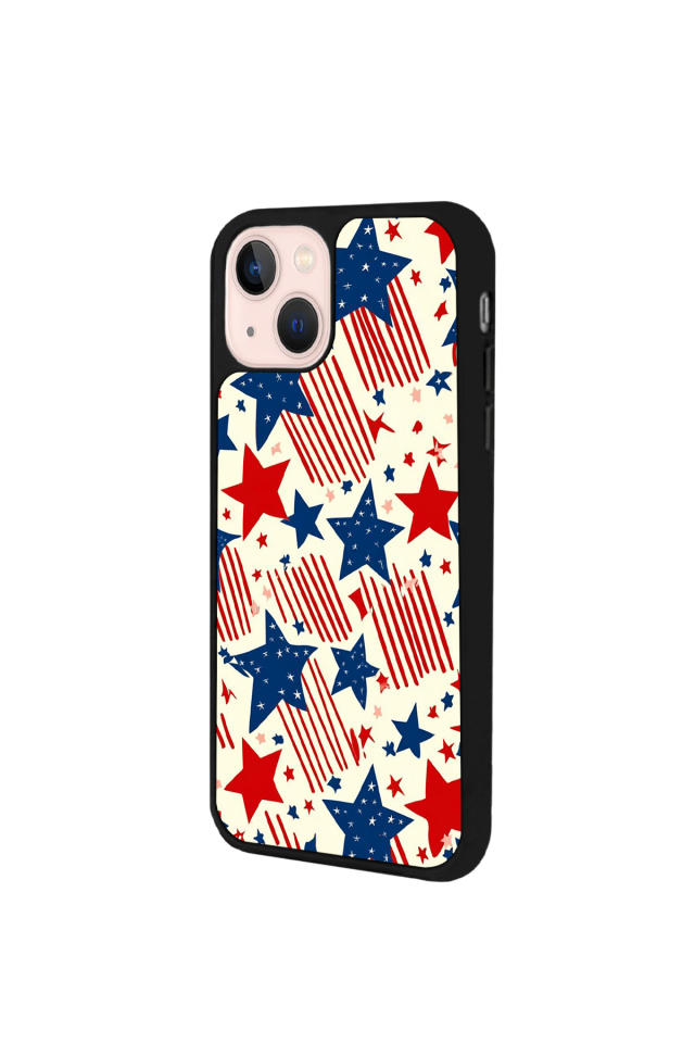 iPhone 15 Uyumlu Retro Yildizlar Tasarımlı Glossy Premium Kılıf