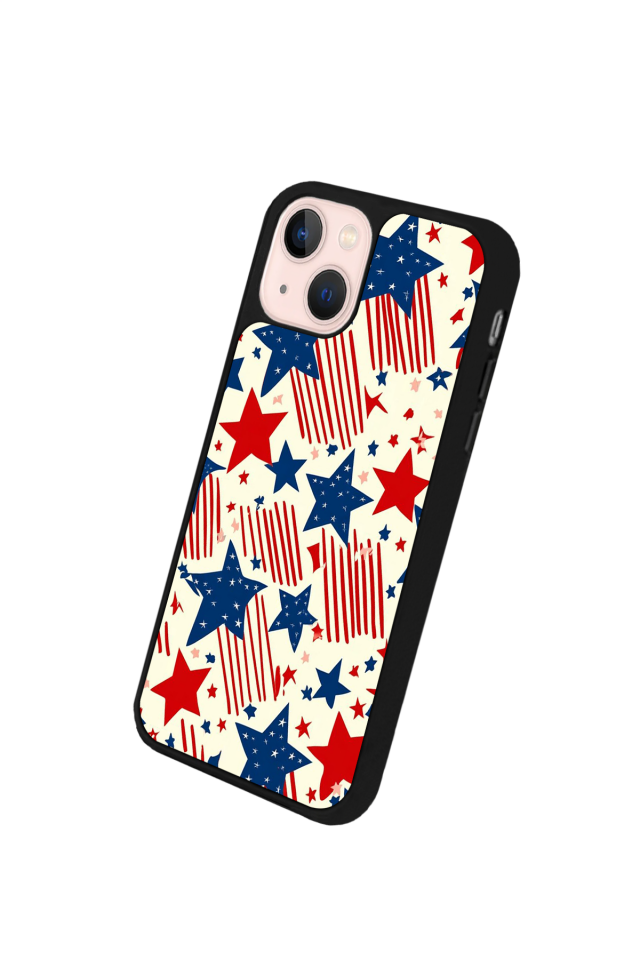 iPhone 15 Uyumlu Retro Yildizlar Tasarımlı Glossy Premium Kılıf