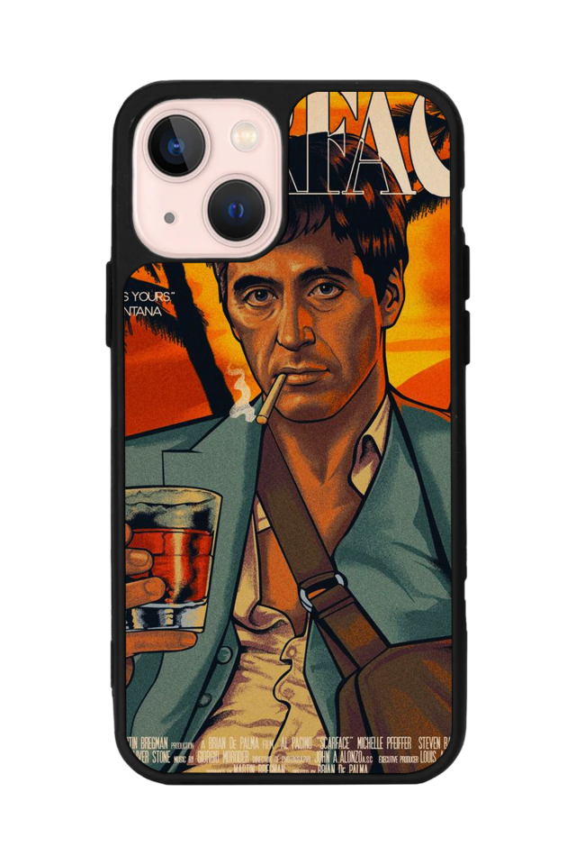 iPhone 14 Plus Uyumlu Scarface Tasarımlı Glossy Premium Kılıf
