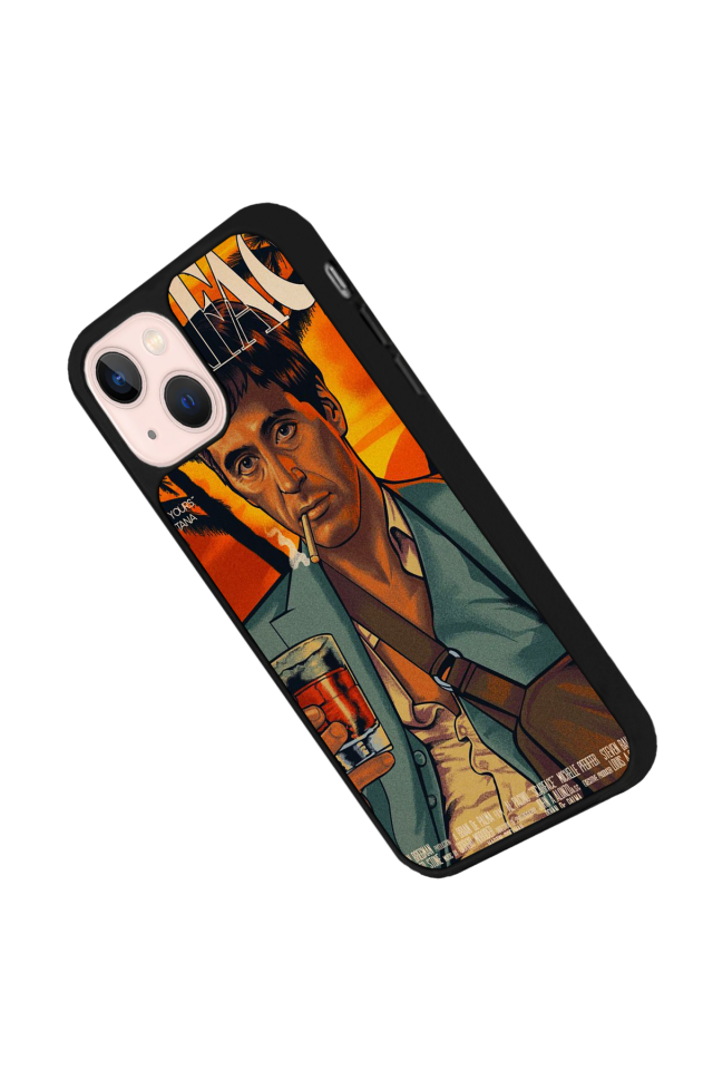 iPhone 14 Plus Uyumlu Scarface Tasarımlı Glossy Premium Kılıf