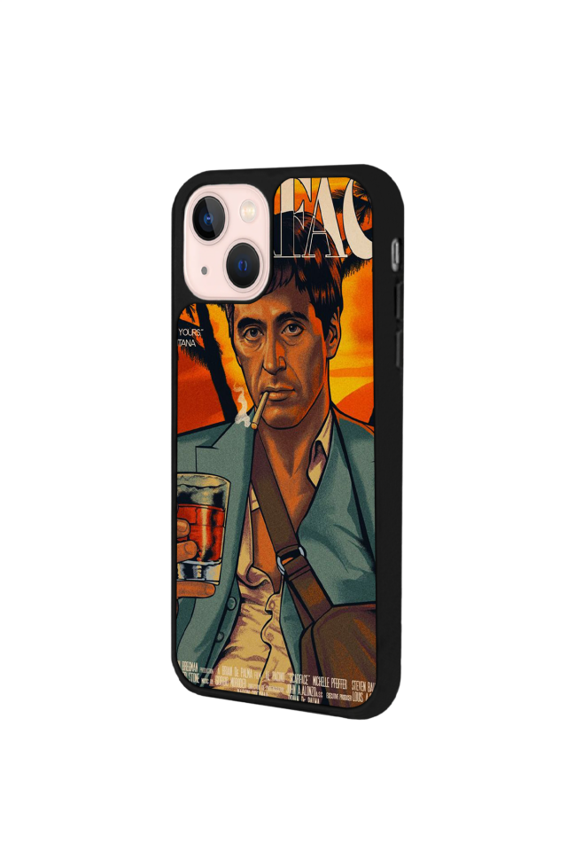 iPhone 14 Plus Uyumlu Scarface Tasarımlı Glossy Premium Kılıf