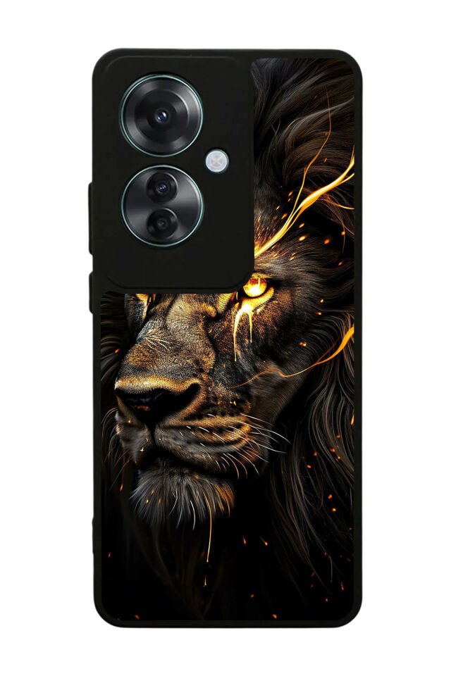 Oppo Reno 11F Uyumlu Aslan Tasarımlı Glossy Premium Kılıf